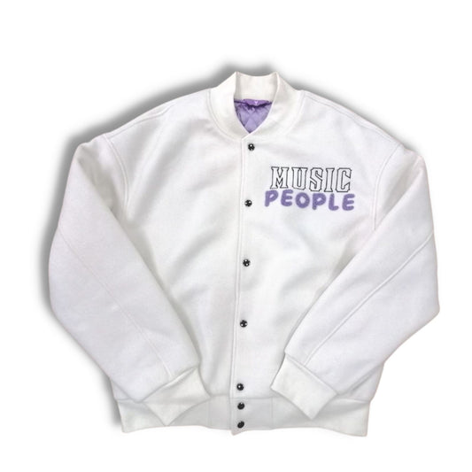 MUSIC PEOPLE Letterman Jacket [white]