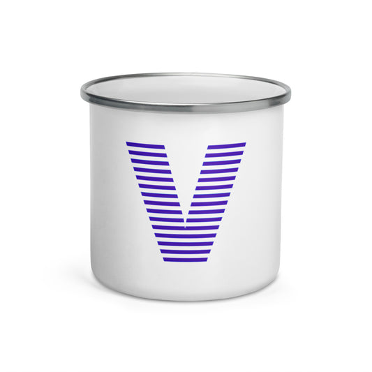 V Logo Enamel Mug
